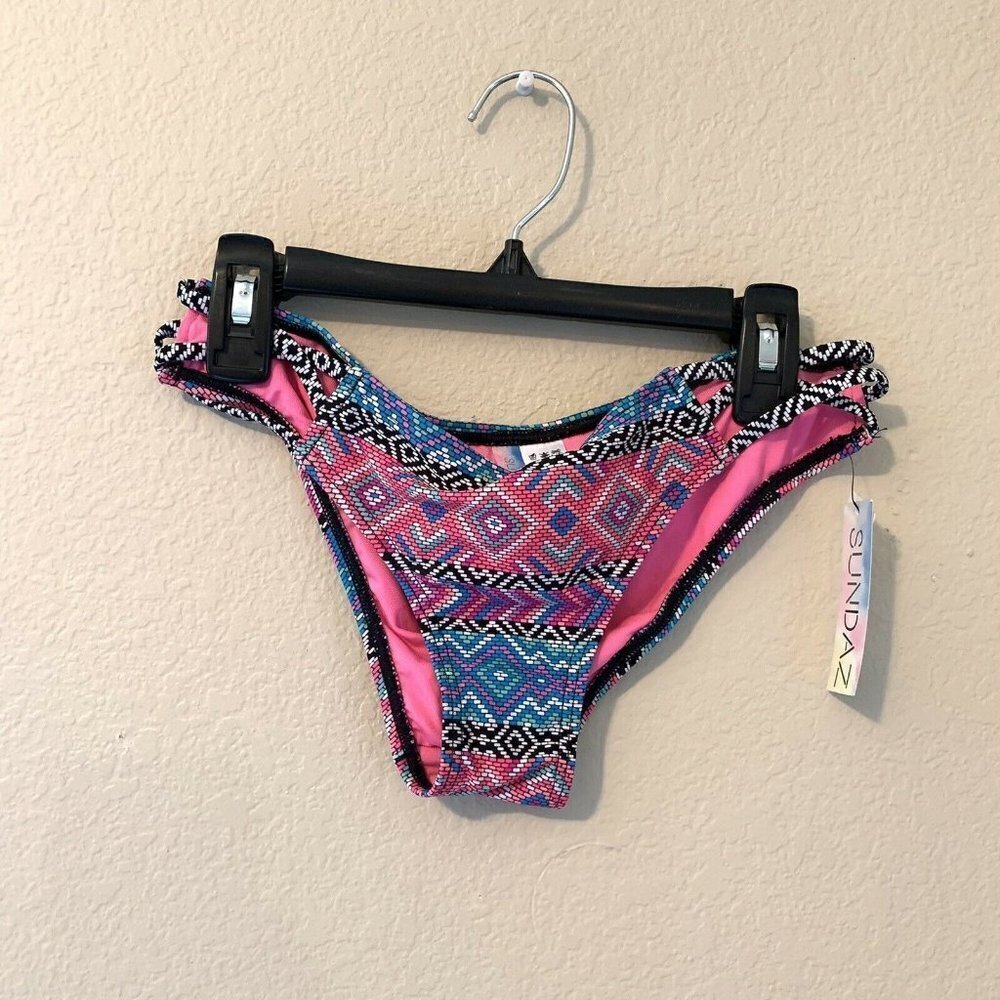 NWT Sundazed Multi Boho Stunner Cut Out Bikini Swim Bottom